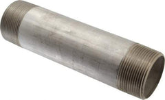 Merit Brass - Schedule 40, 2-1/2" Pipe x 10" Long, Grade 316/316L Stainless Steel Pipe Nipple - Welded & Threaded - USA Tool & Supply