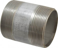 Merit Brass - Schedule 40, 3" Pipe x 4" Long, Grade 316/316L Stainless Steel Pipe Nipple - Welded & Threaded - USA Tool & Supply