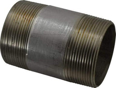 Merit Brass - Schedule 40, 3" Pipe x 5" Long, Grade 316/316L Stainless Steel Pipe Nipple - Welded & Threaded - USA Tool & Supply