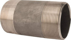 Merit Brass - Schedule 40, 3" Pipe x 6" Long, Grade 316/316L Stainless Steel Pipe Nipple - Welded & Threaded - USA Tool & Supply