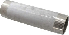 Merit Brass - Schedule 40, 3" Pipe x 12" Long, Grade 316/316L Stainless Steel Pipe Nipple - Welded & Threaded - USA Tool & Supply