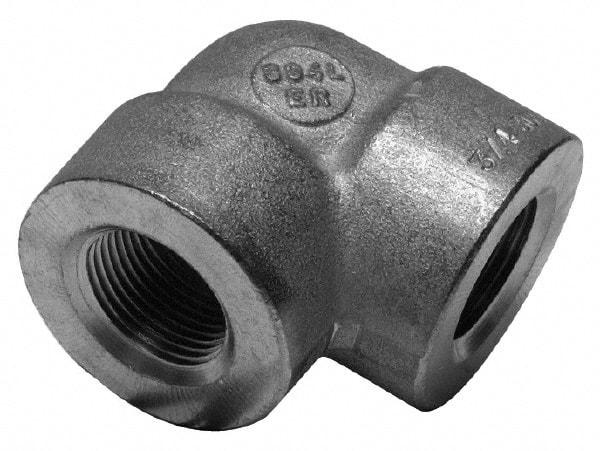 Merit Brass - 2" Grade 316/316L Stainless Steel Pipe 90° Elbow - FNPT x FNPT End Connections, 3,000 psi - USA Tool & Supply