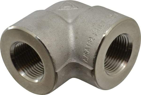 Value Collection - 3/4" Grade 316/316L Stainless Steel Pipe 90° Elbow - FNPT x FNPT End Connections, 3,000 psi - USA Tool & Supply