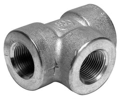 Merit Brass - 1-1/4" Grade 316/316L Stainless Steel Pipe Tee - FNPT x FNPT x FNPT End Connections, 3,000 psi - USA Tool & Supply