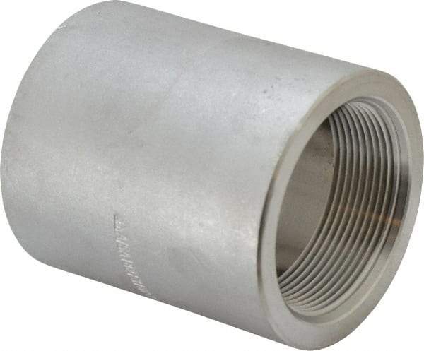 Merit Brass - 2" Grade 316/316L Stainless Steel Pipe Coupling - FNPT x FNPT End Connections, 3,000 psi - USA Tool & Supply