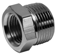 Merit Brass - 2 x 1/4" Grade 304/304L Stainless Steel Pipe Hex Bushing - MNPT x FNPT End Connections, 3,000 psi - USA Tool & Supply