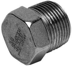 Merit Brass - 2" Grade 316/316L Stainless Steel Pipe Hex Head Plug - MNPT End Connections, 3,000 psi - USA Tool & Supply