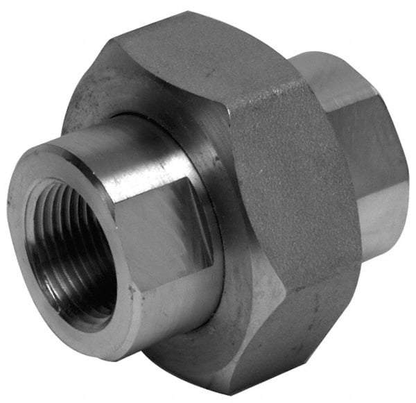 Value Collection - 1/2" Grade 316/316L Stainless Steel Pipe Union - FNPT x FNPT End Connections, 3,000 psi - USA Tool & Supply