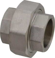 Merit Brass - 2" Grade 316/316L Stainless Steel Pipe Union - FNPT x FNPT End Connections, 3,000 psi - USA Tool & Supply