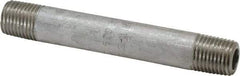 Merit Brass - Schedule 80, 1/4" Pipe x 3-1/2" Long, Grade 316/316L Stainless Steel Pipe Nipple - Seamless & Threaded - USA Tool & Supply