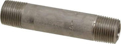 Merit Brass - Schedule 80, 3/8" Pipe x 3" Long, Grade 316/316L Stainless Steel Pipe Nipple - Seamless & Threaded - USA Tool & Supply