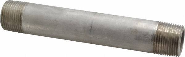 Merit Brass - Schedule 80, 3/4" Pipe x 6" Long, Grade 316/316L Stainless Steel Pipe Nipple - Seamless & Threaded - USA Tool & Supply