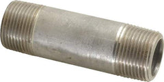 Merit Brass - Schedule 80, 1" Pipe x 4" Long, Grade 316/316L Stainless Steel Pipe Nipple - Seamless & Threaded - USA Tool & Supply