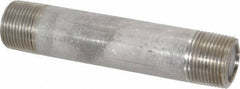 Merit Brass - Schedule 80, 1" Pipe x 6" Long, Grade 316/316L Stainless Steel Pipe Nipple - Seamless & Threaded - USA Tool & Supply