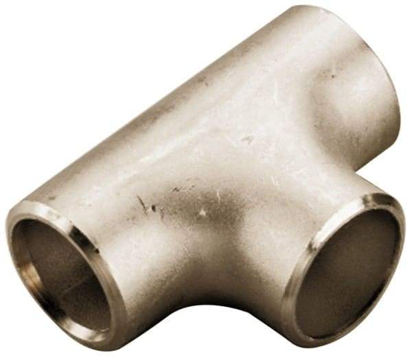 Merit Brass - 6" Grade 316L Stainless Steel Pipe Tee - Butt Weld x Butt Weld x Butt Weld End Connections - USA Tool & Supply
