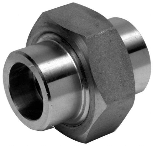 Merit Brass - 3/4" Grade 304 Stainless Steel Pipe Union - Socket Weld x Socket Weld End Connections, 3,000 psi - USA Tool & Supply