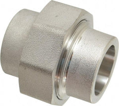 Merit Brass - 1" Grade 316 Stainless Steel Pipe Union - Socket Weld x Socket Weld End Connections, 3,000 psi - USA Tool & Supply
