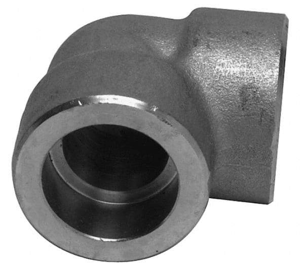 Merit Brass - 1" Grade 304 Stainless Steel Pipe 90° Elbow - Socket Weld x Socket Weld End Connections, 3,000 psi - USA Tool & Supply
