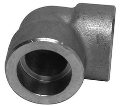 Merit Brass - 3/4" Grade 316 Stainless Steel Pipe 90° Elbow - Socket Weld x Socket Weld End Connections, 3,000 psi - USA Tool & Supply