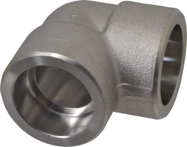Merit Brass - 1" Grade 316 Stainless Steel Pipe 90° Elbow - Socket Weld x Socket Weld End Connections, 3,000 psi - USA Tool & Supply