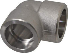 Merit Brass - 1" Grade 316 Stainless Steel Pipe 90° Elbow - Socket Weld x Socket Weld End Connections, 3,000 psi - USA Tool & Supply