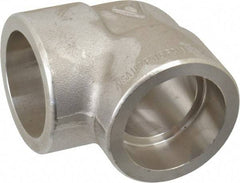 Merit Brass - 1-1/4" Grade 316 Stainless Steel Pipe 90° Elbow - Socket Weld x Socket Weld End Connections, 3,000 psi - USA Tool & Supply