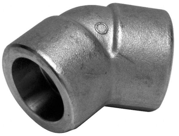 Merit Brass - 2" Grade 316 Stainless Steel Pipe 45° Elbow - Socket Weld x Socket Weld End Connections, 3,000 psi - USA Tool & Supply