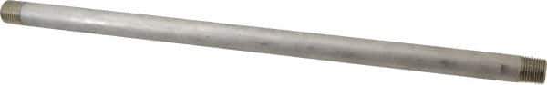 Merit Brass - Schedule 40, 1/2" Pipe x 18" Long, Grade 316/316L Stainless Steel Pipe Nipple - Welded & Threaded - USA Tool & Supply