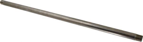 Merit Brass - Schedule 40, 1/2" Pipe x 24" Long, Grade 316/316L Stainless Steel Pipe Nipple - Welded & Threaded - USA Tool & Supply