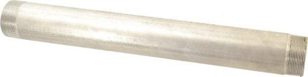 Merit Brass - Schedule 40, 2" Pipe x 18" Long, Grade 316/316L Stainless Steel Pipe Nipple - Welded & Threaded - USA Tool & Supply