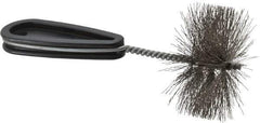 Schaefer Brush - 2-3/4 Inch Actual Brush Diameter, 2-1/2 Inch Inside Diameter, Carbon Steel, Plumbing, Hand Fitting and Cleaning Brush - Solid Plastic Hand Fitting Handle with Hole - USA Tool & Supply