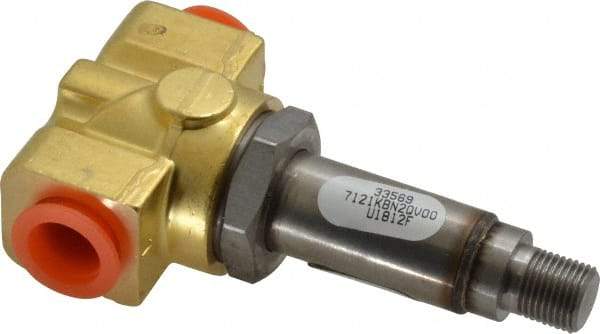 Parker - 1/4" Port, Brass Solenoid Valve - Closed, FKM Seal - USA Tool & Supply
