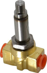 Parker - 1/4" Port, Brass Solenoid Valve - Closed, FKM Seal - USA Tool & Supply