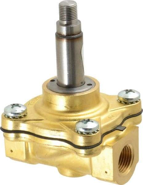 Parker - 3/8" Port, Brass Solenoid Valve - Closed, NBR Seal - USA Tool & Supply