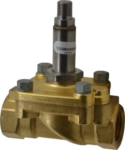 Parker - 1/2" Port, Brass Solenoid Valve - Closed, NBR Seal - USA Tool & Supply