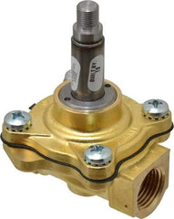 Parker - 1/2" Port, Brass Solenoid Valve - Closed, NBR Seal - USA Tool & Supply