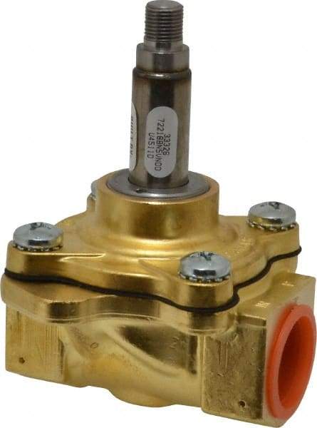 Parker - 3/4" Port, Brass Solenoid Valve - Closed, NBR Seal - USA Tool & Supply