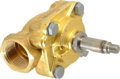 Parker - 1" Port, Brass Solenoid Valve - Closed, NBR Seal - USA Tool & Supply