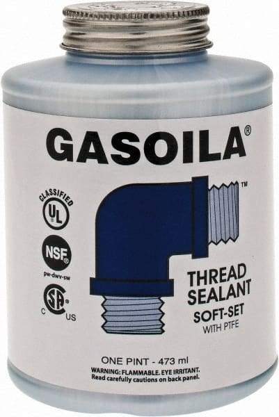 Federal Process - 1 Pt Brush Top Can Blue/Green Easy Seal Applicator with Gasoila Soft-Set - 600°F Max Working Temp - USA Tool & Supply