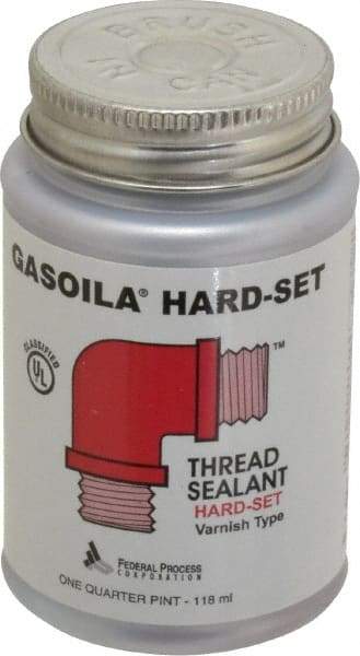 Federal Process - 1/4 Pt Brush Top Can Red Federal Gasoila Hard-Set - 350°F Max Working Temp - USA Tool & Supply