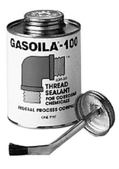 Federal Process - 1/2 Pt Brush Top Can Black Federal Gasoila-100 Thread Sealant - 450°F Max Working Temp - USA Tool & Supply