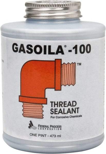 Federal Process - 1 Pt Brush Top Can Black Federal Gasoila-100 Thread Sealant - 450°F Max Working Temp - USA Tool & Supply