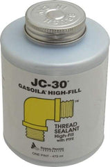 Federal Process - 1 Pt Brush Top Can Oyster White Federal JC-30 Thread Sealant with PTFE - 500°F Max Working Temp - USA Tool & Supply