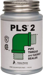 Federal Process - 1/4 Pt Brush Top Can Gray Federal PLS-2 Premium Thread & Gasket Sealant - 600°F Max Working Temp - USA Tool & Supply