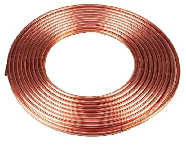 Mueller Industries - 60' Long, 3/8" OD x 0.305" ID, Copper Seamless Tube - 0.035" Wall Thickness, 0.145 Ft/Lb - USA Tool & Supply