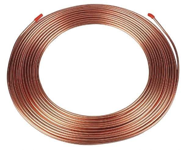 Mueller Industries - 50' Long, 5/8" OD x 0.555" ID, Copper Seamless Tube - 0.035" Wall Thickness - USA Tool & Supply