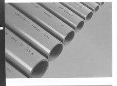Made in USA - 6" Pipe, 60" Long CPVC Unthreaded Plastic Pipe Nipple - 280 Max psi, 5.709" ID x 6-5/8" OD, Schedule 80, Gray - USA Tool & Supply