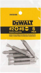 DeWALT - #2 Phillips Screwdriver Bit - 1/4" Drive, 2" OAL - USA Tool & Supply