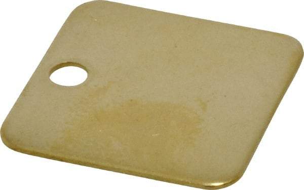 C.H. Hanson - 1-1/4 Inch Diameter, Square, Brass Blank Metal Tag - Blank, 50 Pieces - USA Tool & Supply