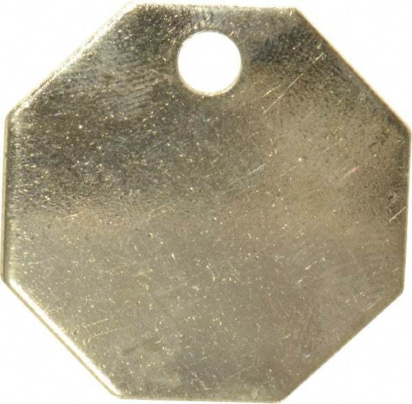 C.H. Hanson - 1-1/4 Inch Diameter, Octagonal, Brass Blank Metal Tag - Blank, 50 Pieces - USA Tool & Supply